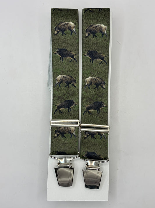 Bretelle da uomo con clip fantasia con cinghiale - Shop In London