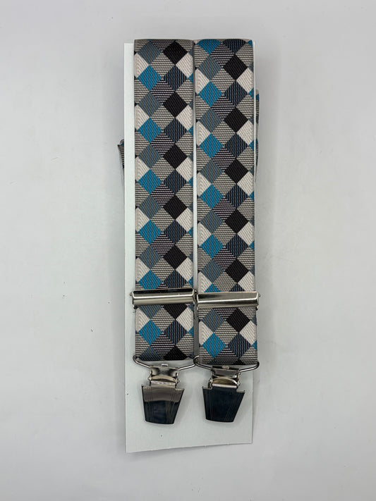 Bretelle da uomo multicolore con clip - Shop In London
