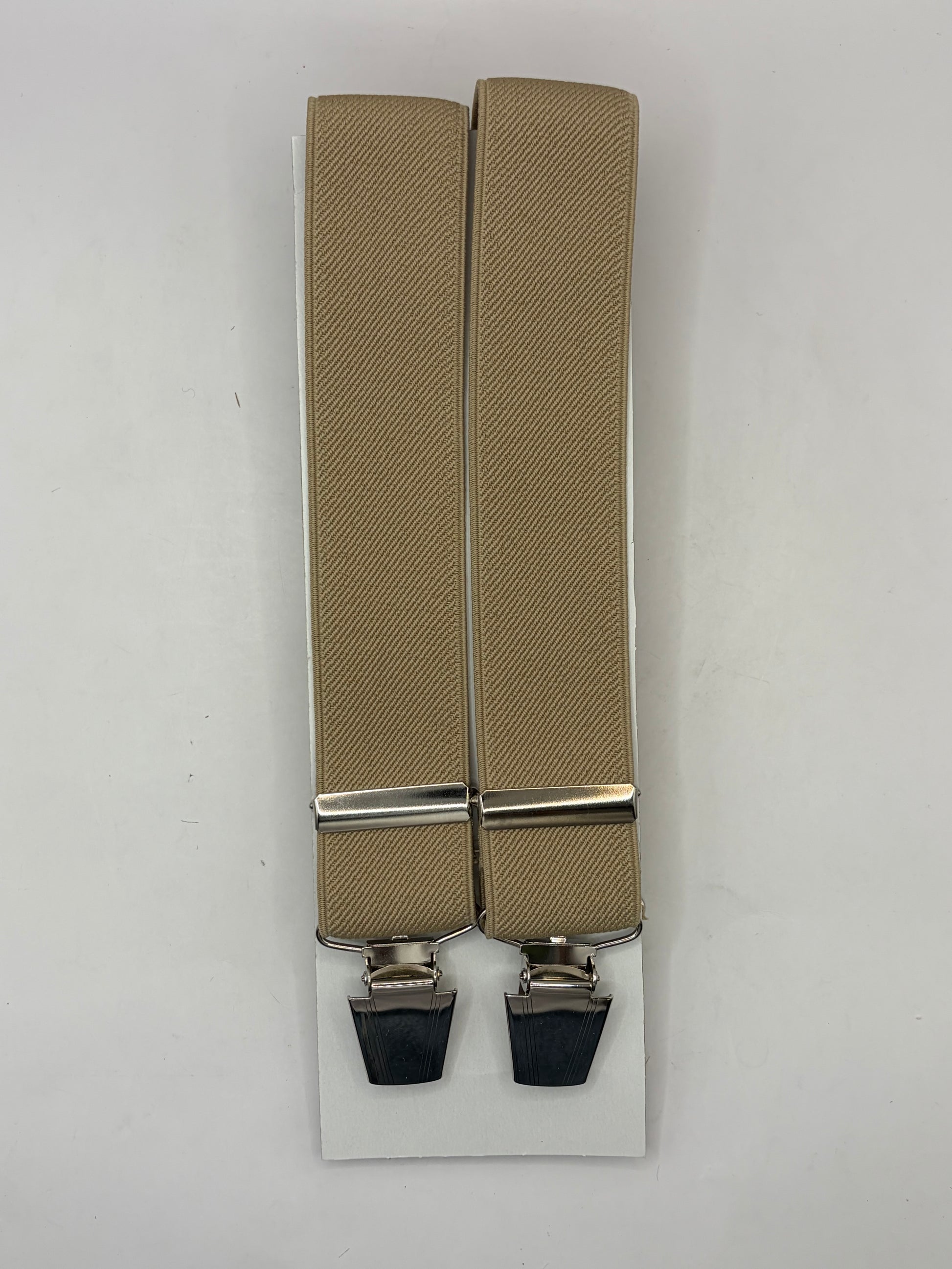 Bretelle da uomo a clip beige tinta unita - Shop In London