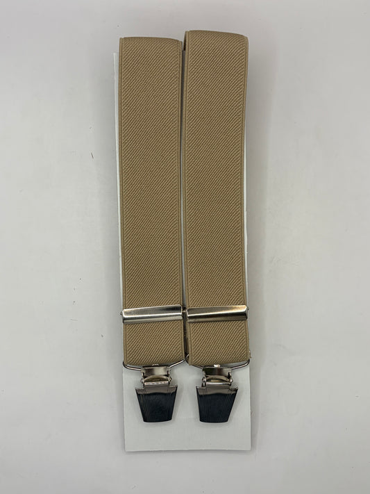 Bretelle da uomo a clip beige tinta unita - Shop In London
