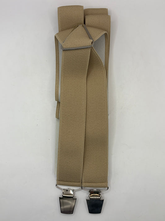 Bretelle da uomo a clip beige tinta unita - Shop In London