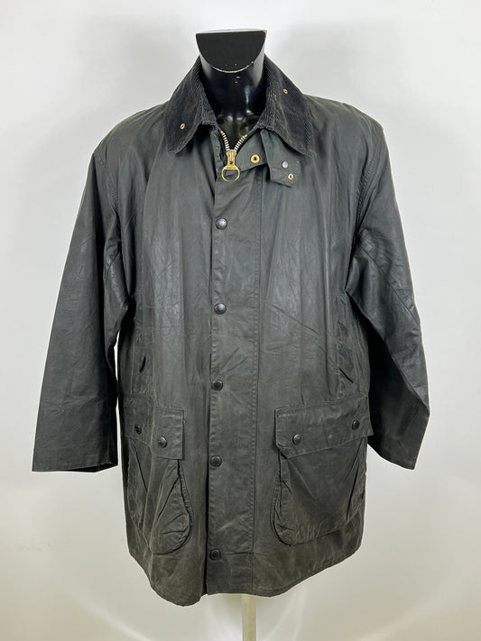 Barbour Uomo Border vintage Blu Cerato C44/112cm Navy Border Wax Coat Large/XLarge