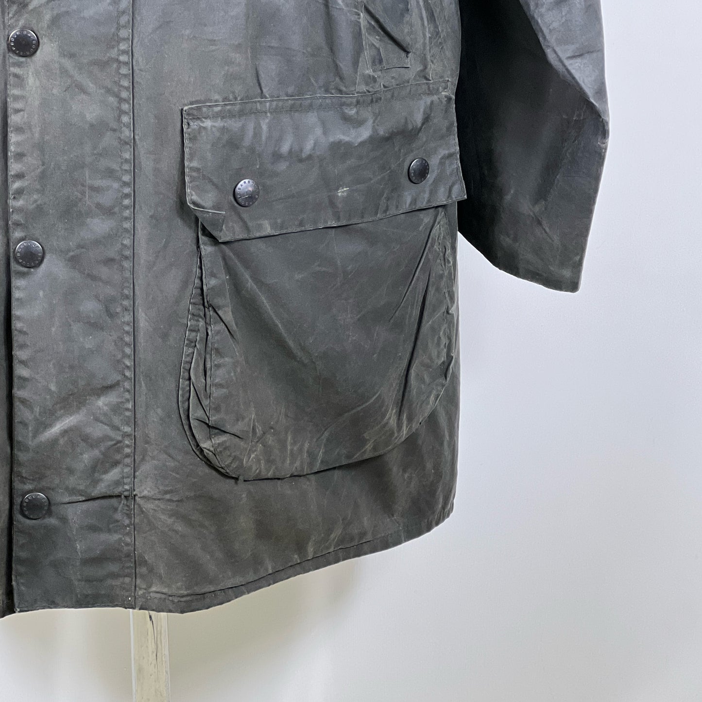 Barbour Uomo Border vintage Blu Cerato C44/112cm Navy Border Wax Coat Large/XLarge