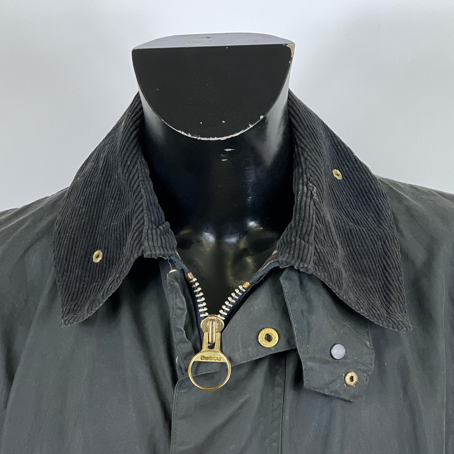 Barbour Uomo Border vintage Blu Cerato C44/112cm Navy Border Wax Coat Large/XLarge