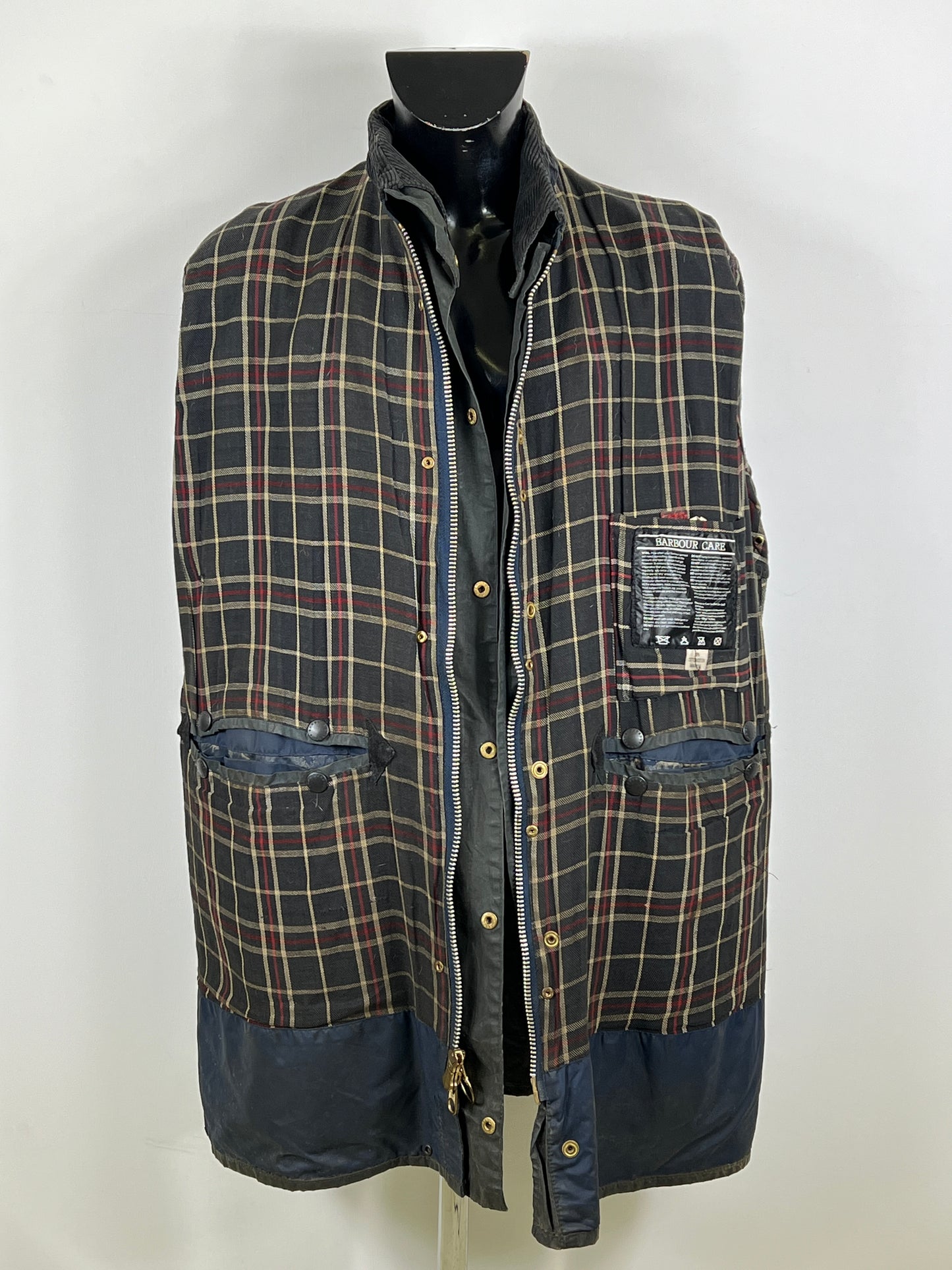 Barbour Uomo Border vintage Blu Cerato C44/112cm Navy Border Wax Coat Large/XLarge