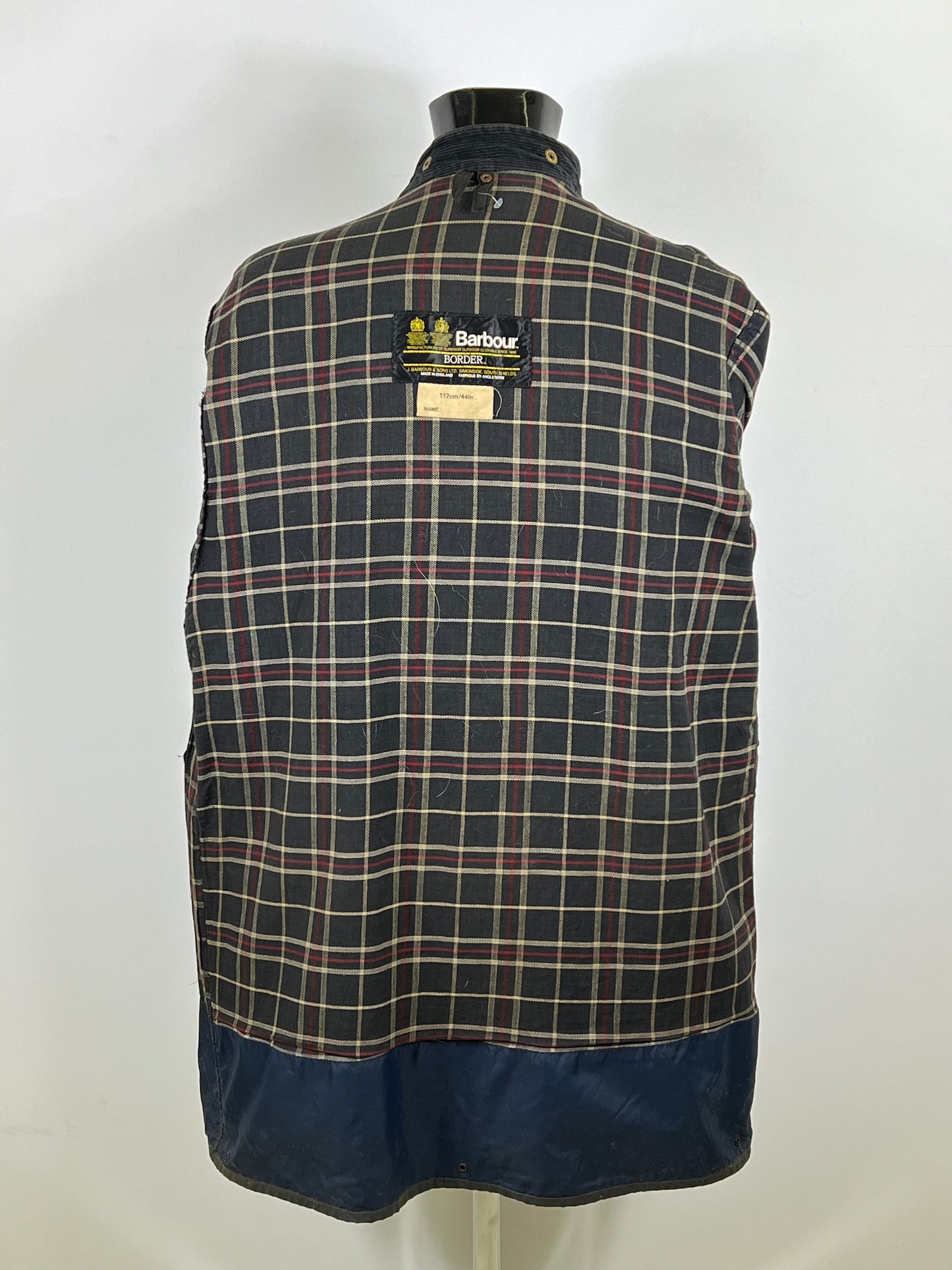 Barbour Uomo Border vintage Blu Cerato C44/112cm Navy Border Wax Coat Large/XLarge