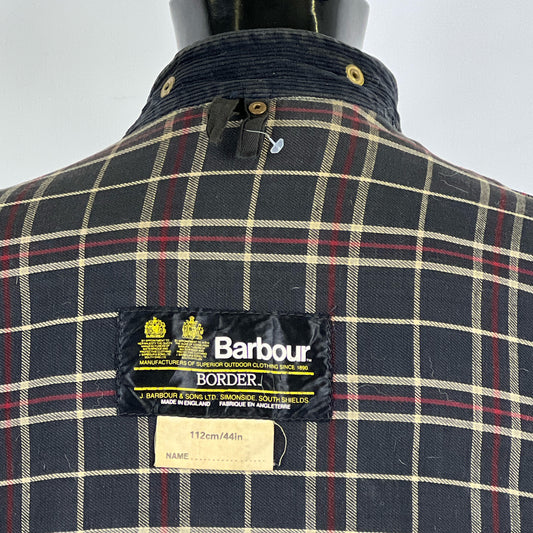 Barbour Uomo Border vintage Blu Cerato C44/112cm Navy Border Wax Coat Large/XLarge