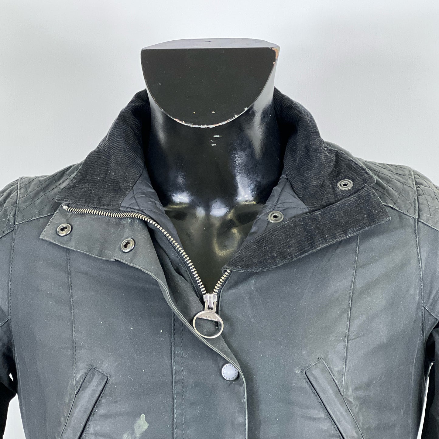Giacca Barbour donna nera Rebel UK10 Small Black Lady Wax Rebel jacket Small tg.40