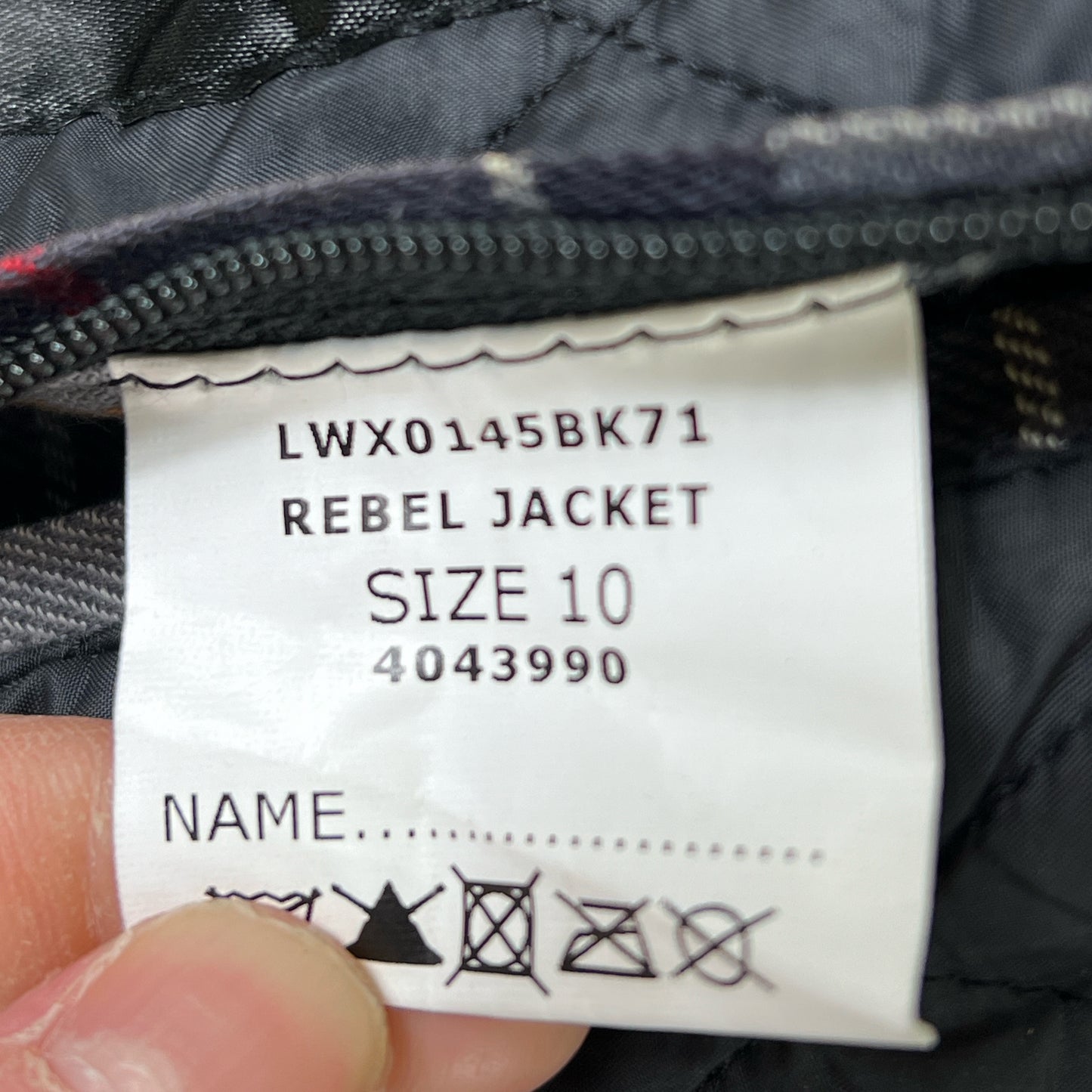 Giacca Barbour donna nera Rebel UK10 Small Black Lady Wax Rebel jacket Small tg.40