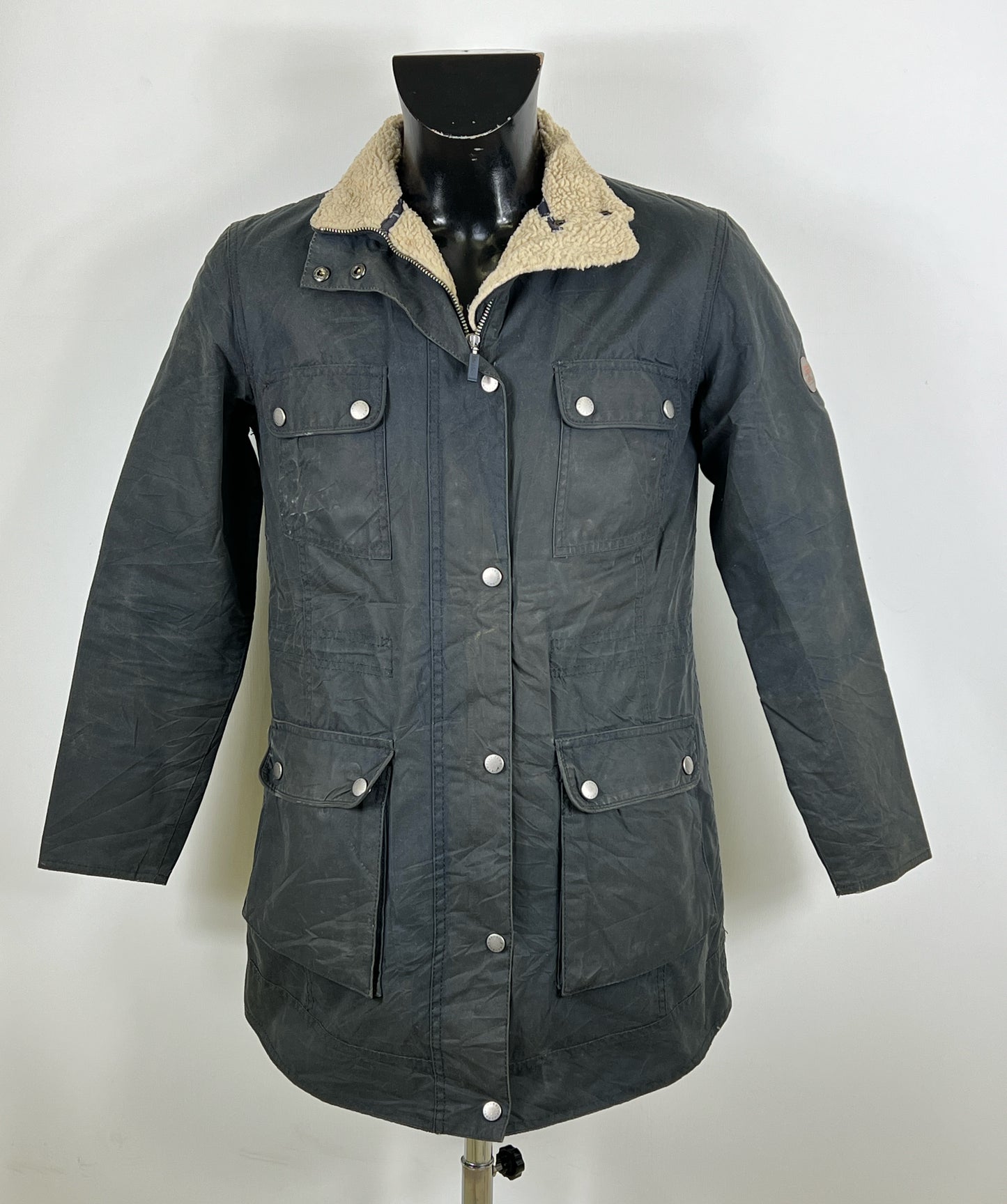 Giacca Barbour donna nera UK10 Small Invernale Black Warm Lady Wax jacket Small tg.40