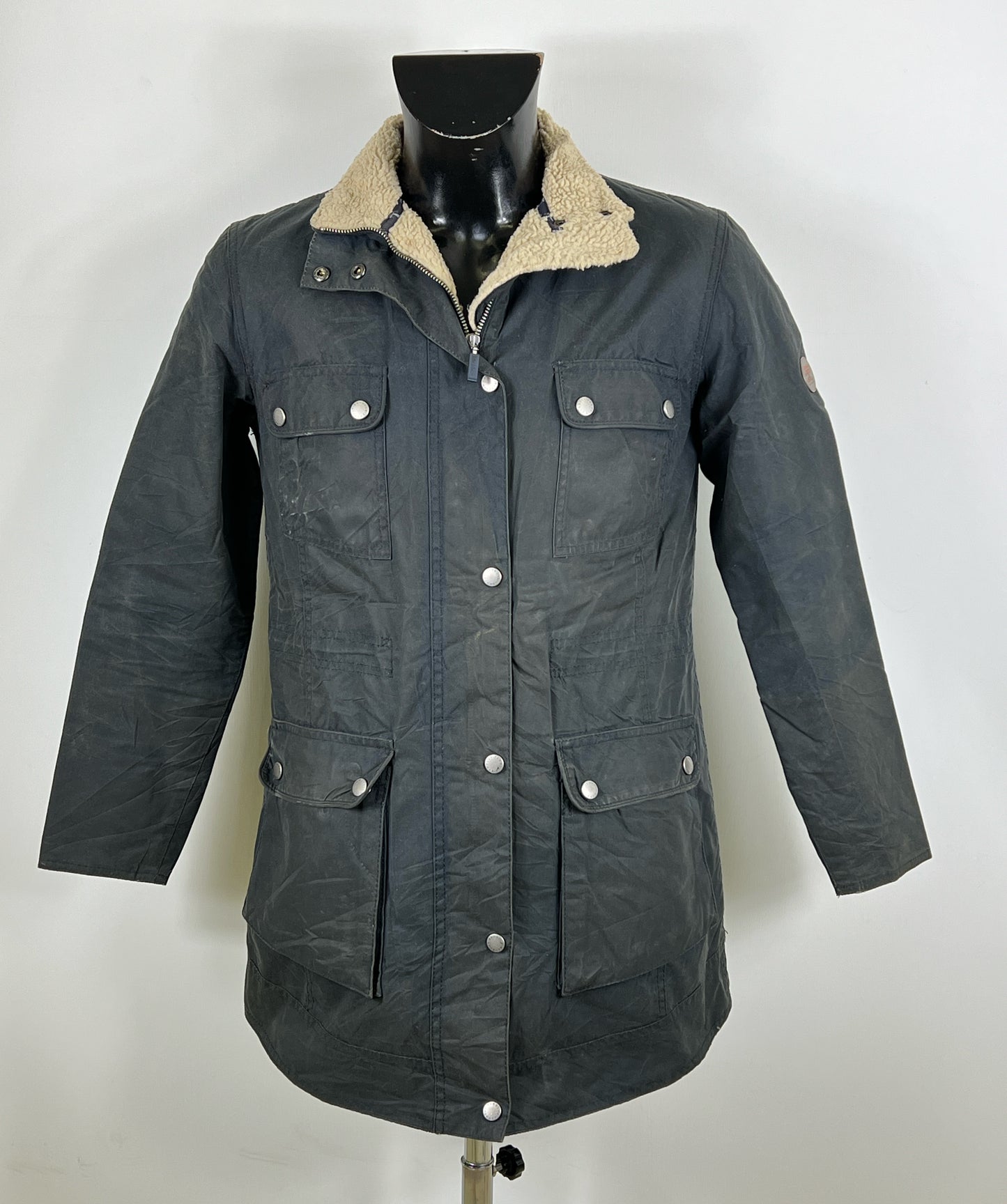 Giacca Barbour donna blu UK10 Small Invernale Blu notte Warm Lady Wax jacket Small tg.40
