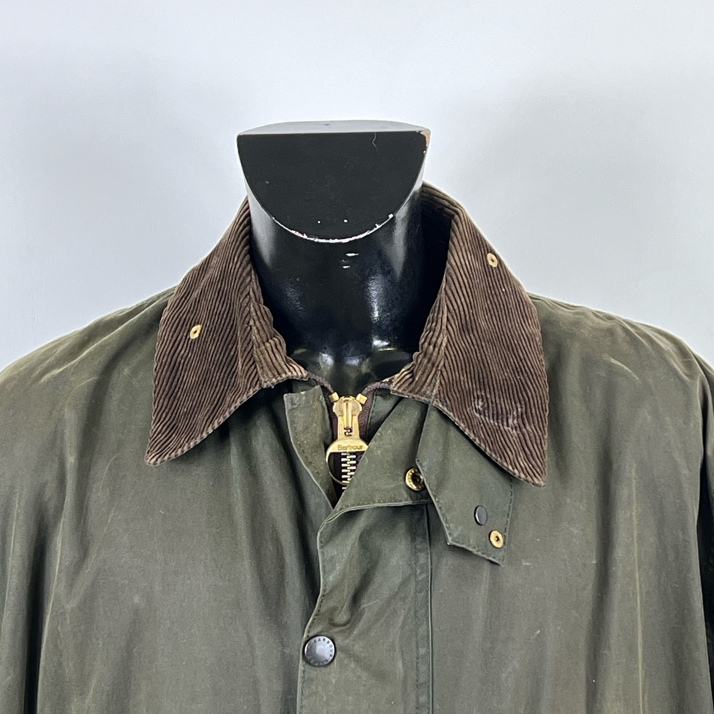 Giacca Barbour Border Verde Vintage Uomo cerata C46/117cm Green Border jacket XL