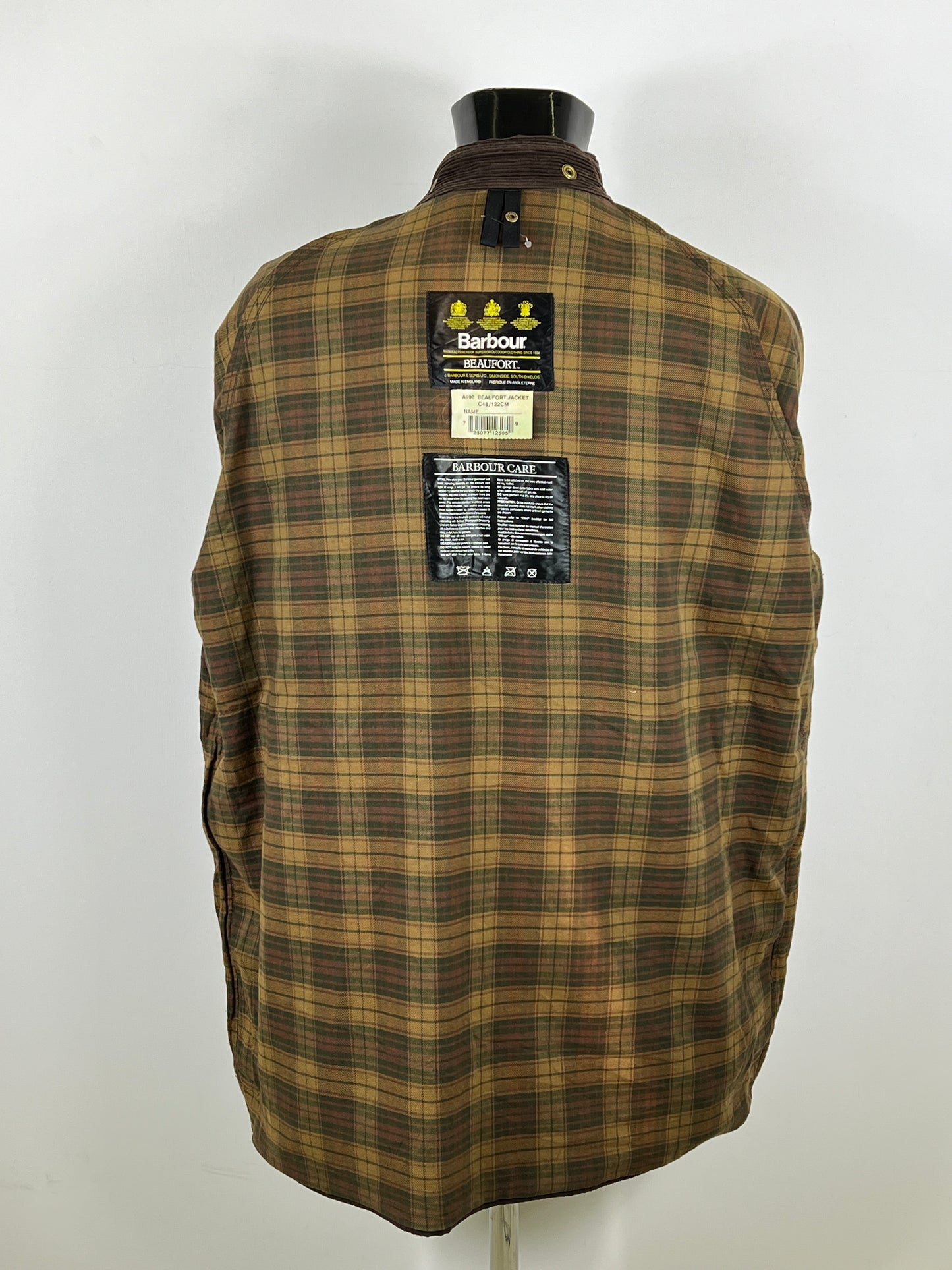 Barbour Giacca Beaufort vintage marrone C48/122cm Brown Wax Beaufort jacket XL