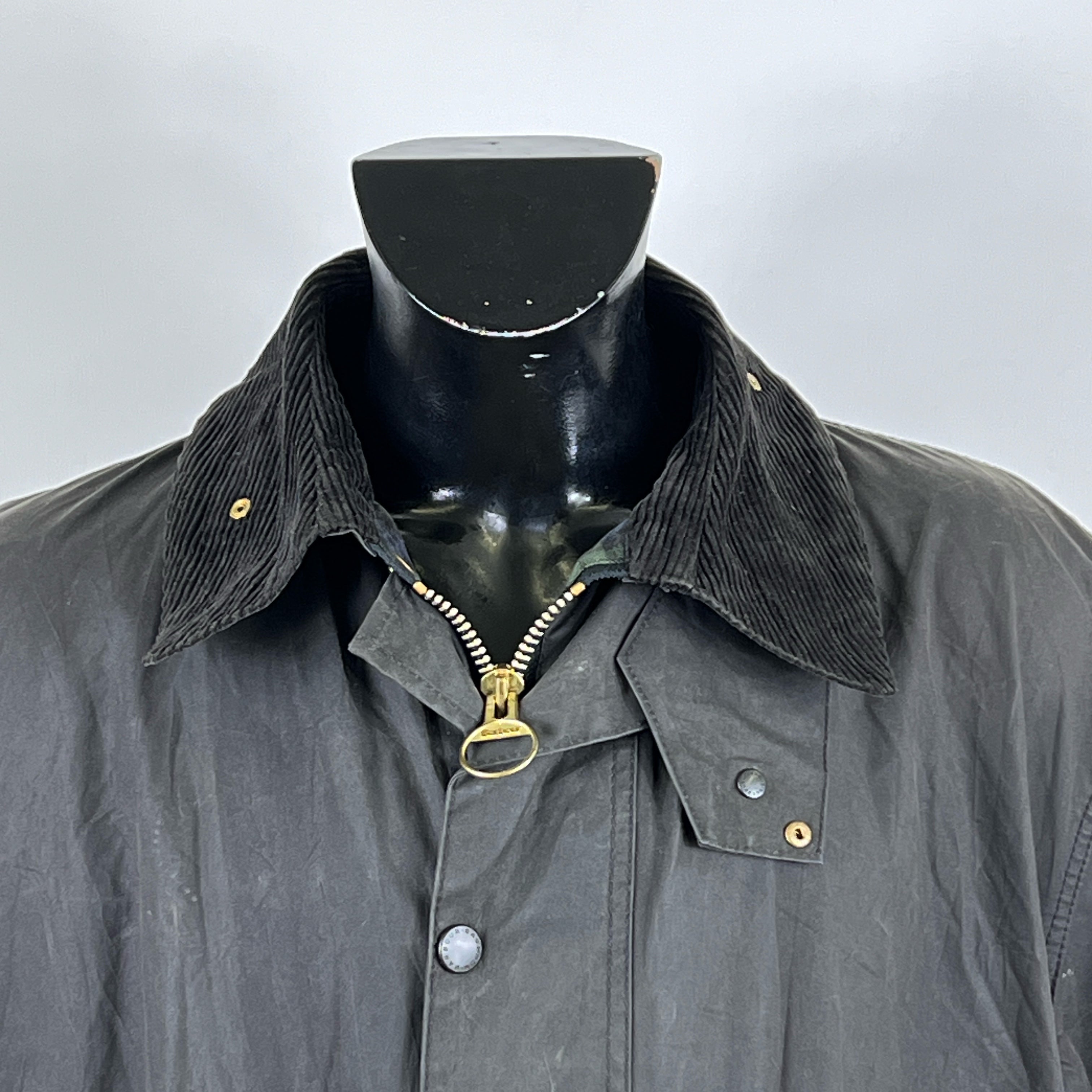 Barbour Giacca Border Nero Vintage Uomo Cerata C50 127 cm Black wax Shop In London