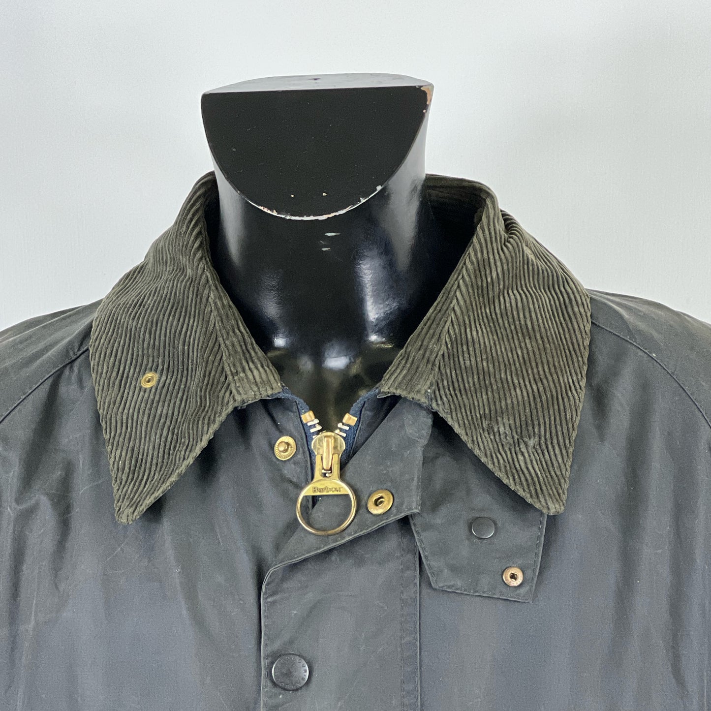 Barbour Giacca Beaufort vintage blu C50/127cm Navy Wax Beaufort jacket XXL