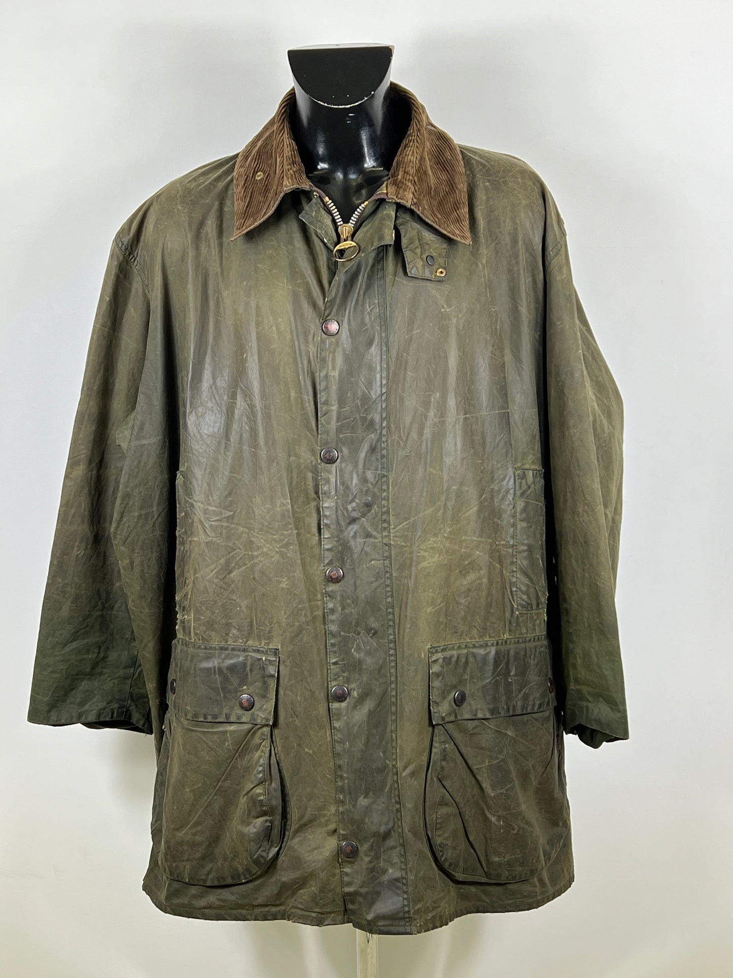 Giacca Barbour Border Verde Vintage Uomo C52/132 cm Green wax Man Coat XXXL