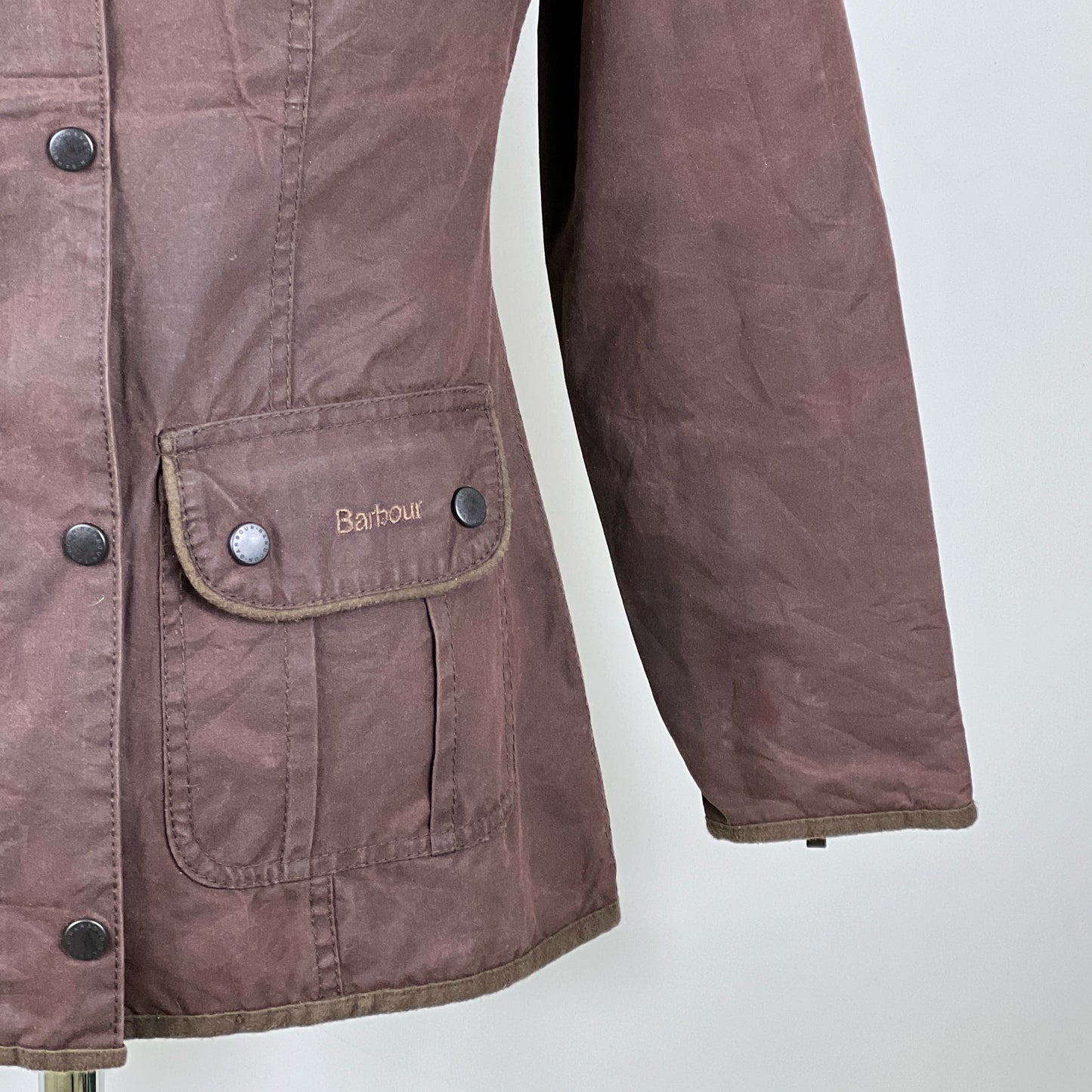Giacca Barbour corta donna marrone UK8 Xsmall Brown short Lady Utility jacket XS tg.38