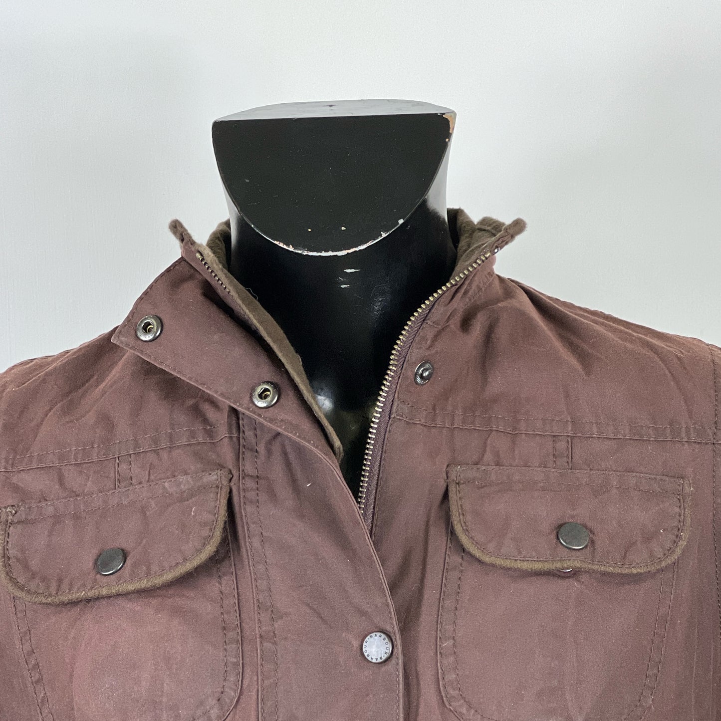 Giacca Barbour corta donna marrone UK8 Xsmall Brown short Lady Utility jacket XS tg.38
