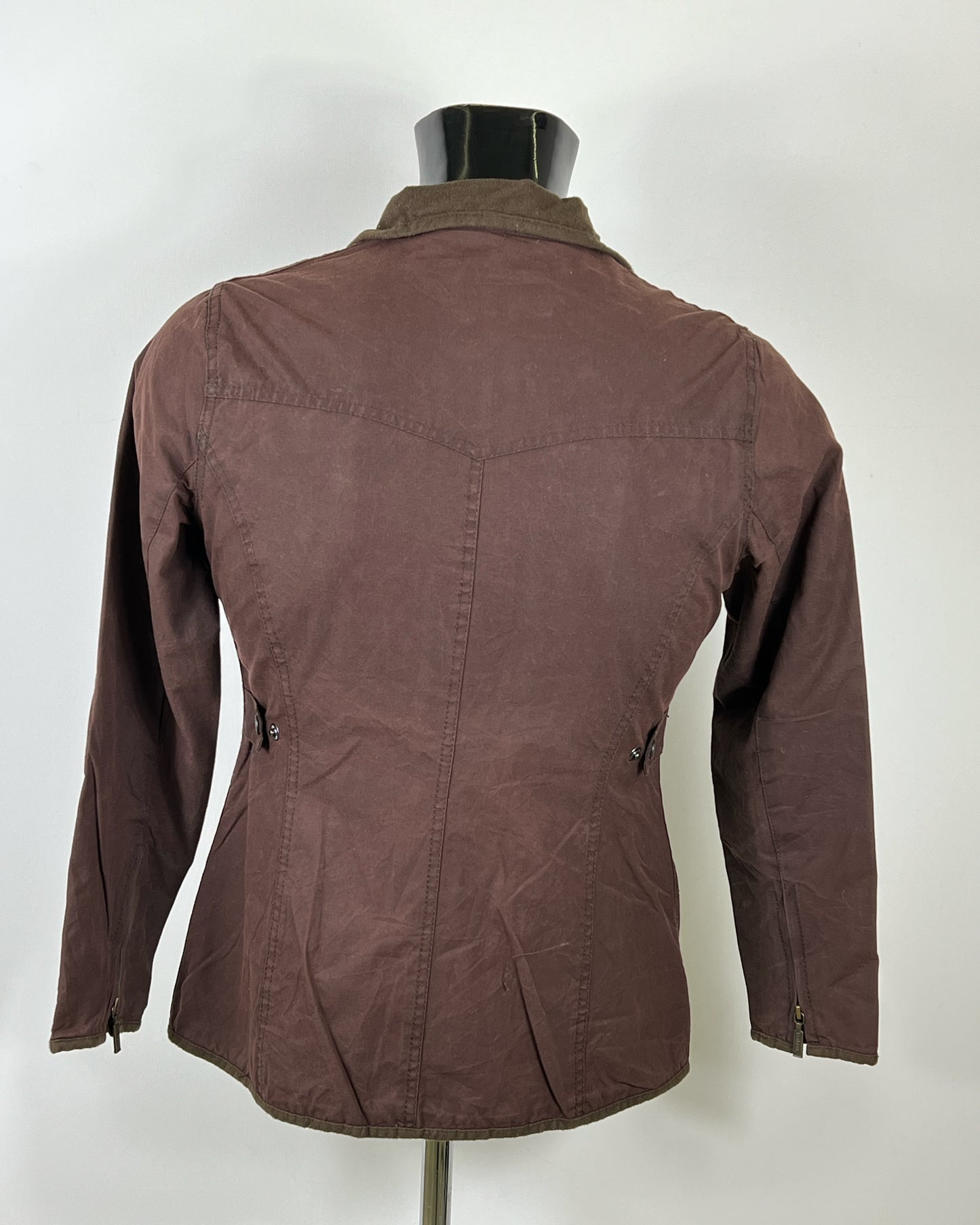 Giacca Barbour corta donna marrone UK8 Xsmall Brown short Lady Utility jacket XS tg.38