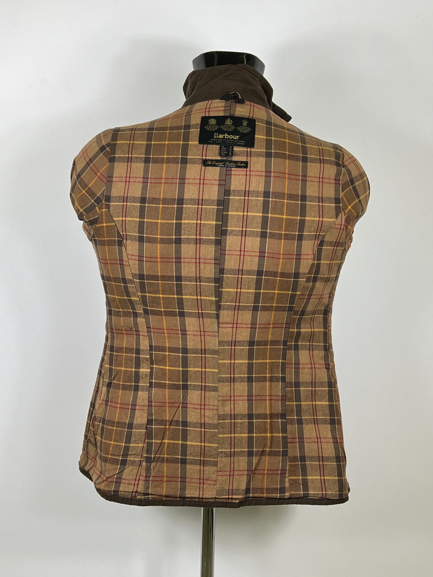 Giacca Barbour corta donna marrone UK8 Xsmall Brown short Lady Utility jacket XS tg.38