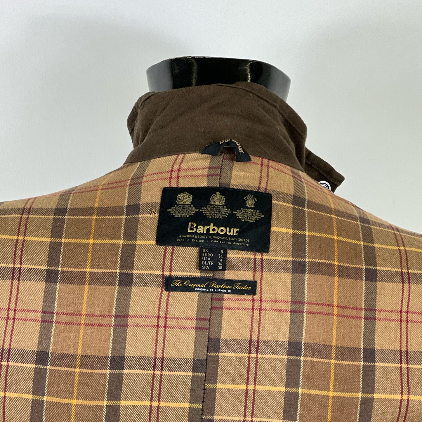 Giacca Barbour corta donna marrone UK8 Xsmall Brown short Lady Utility jacket XS tg.38
