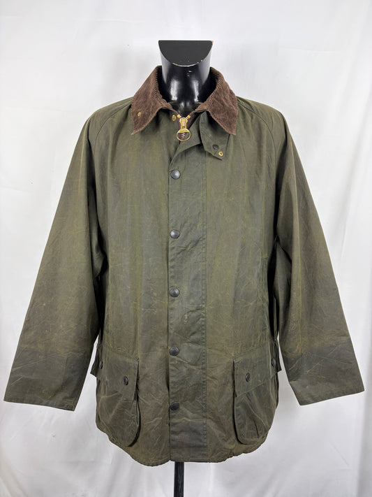 Barbour Giacca Beaufort vintage verde C50/127cm Man Green Wax Beaufort jacket size XXL