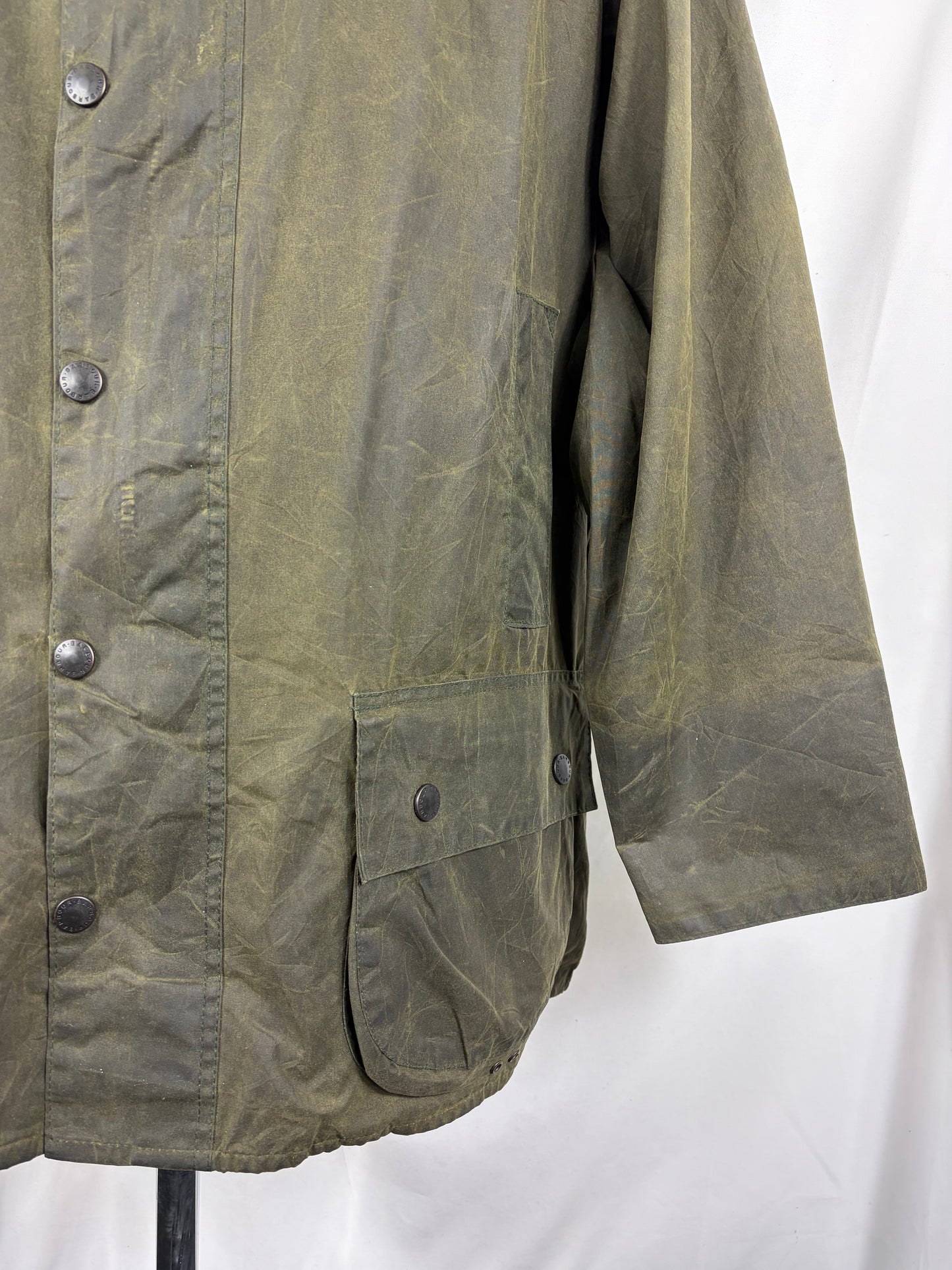 Barbour Giacca Beaufort vintage verde C50/127cm Man Green Wax Beaufort jacket size XXL