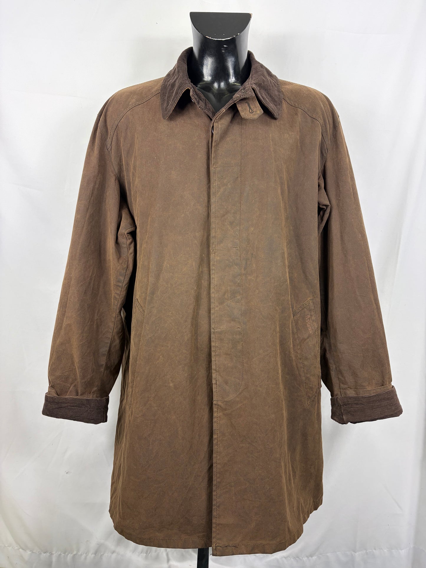 Cappotto Barbour uomo Merton mac marrone XXL - Man Merton brown wax trench coat size XXLarge