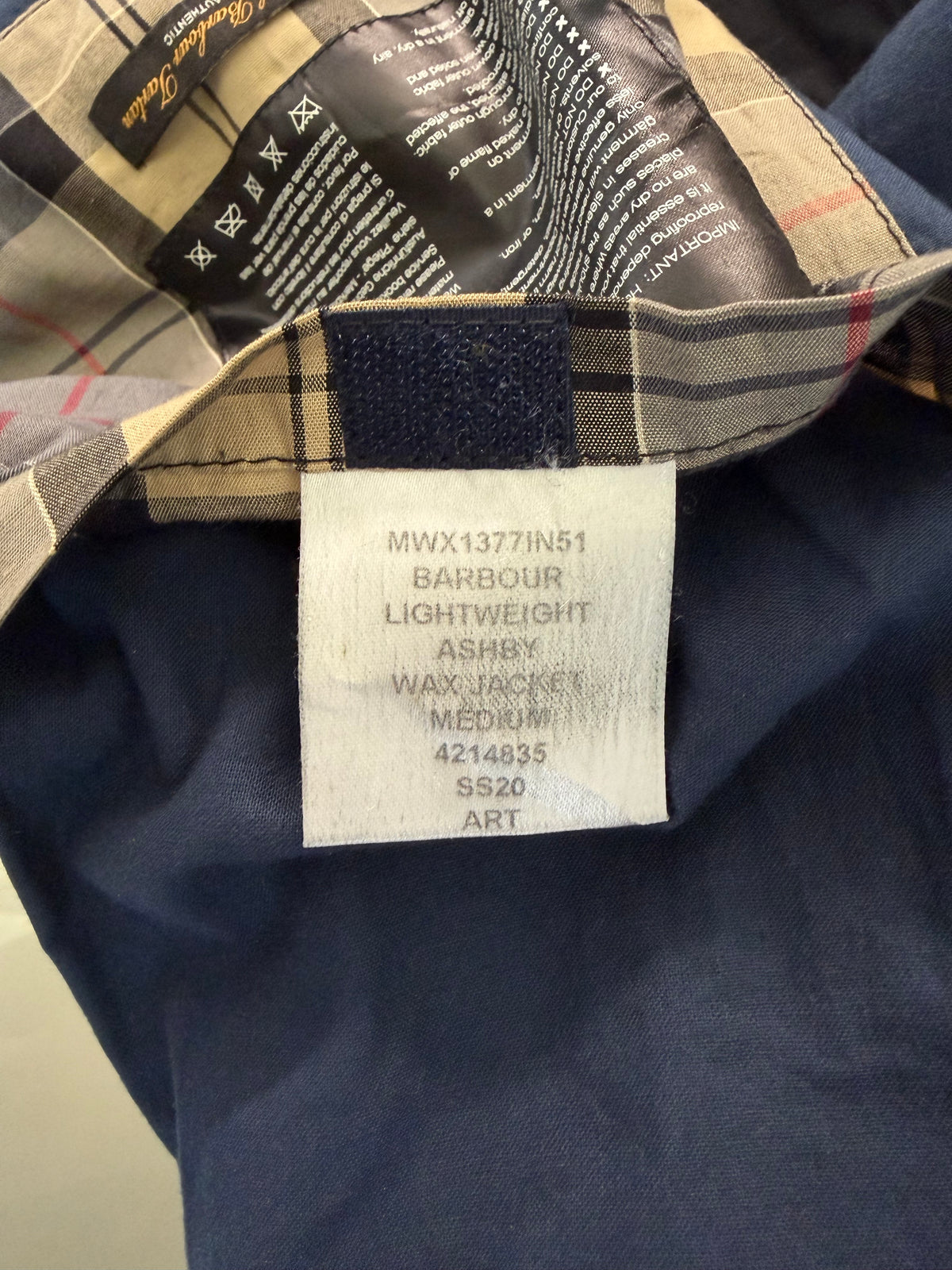 Giacca Barbour Blu Ashby Uomo Medium- Lightweight Wax Indigo Man Ashby Jacket Size Medium