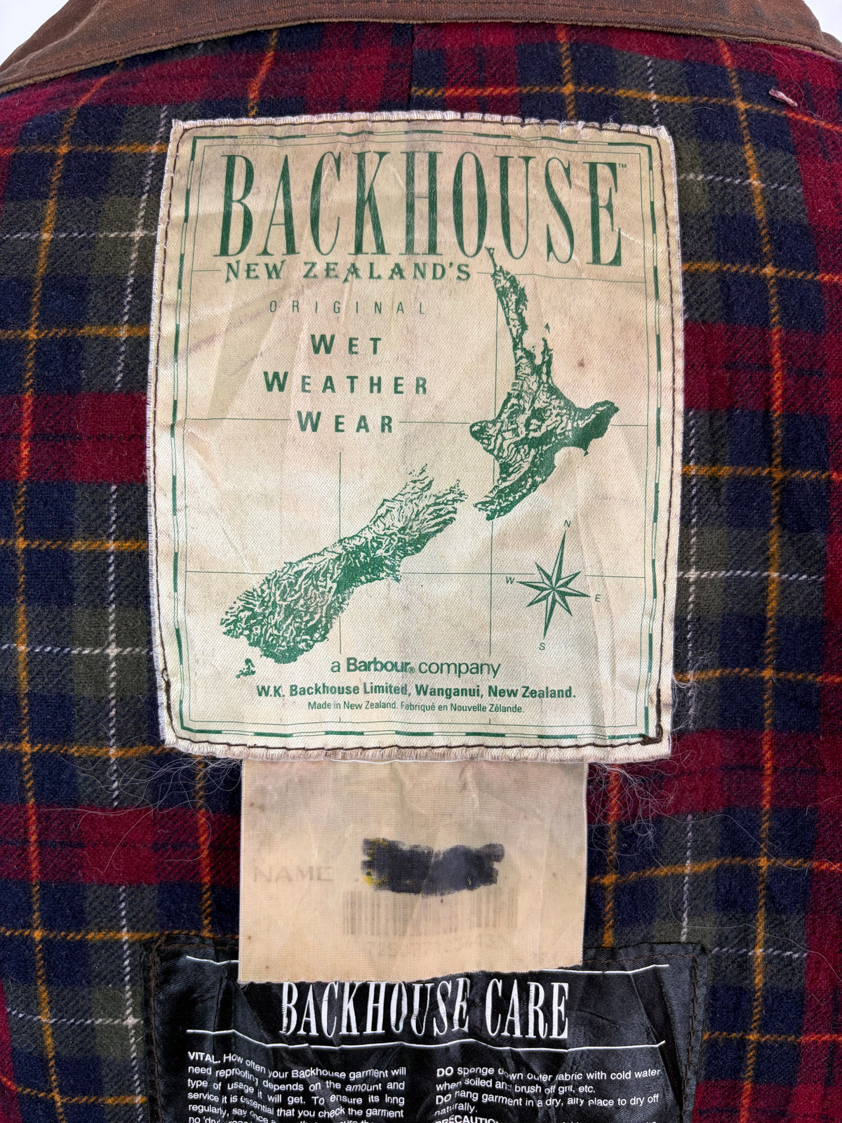 RARO Barbour Backhouse lungo marrone C42/107 cm Large Man Brown Long Wax Riding Coat Large