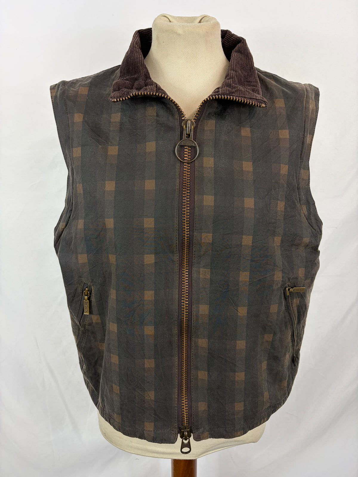 Giacca Barbour donna corta in tartan Zip Off Sleeve UK14 Medium Short lady jacket tartan Size 14 - Shop In London
