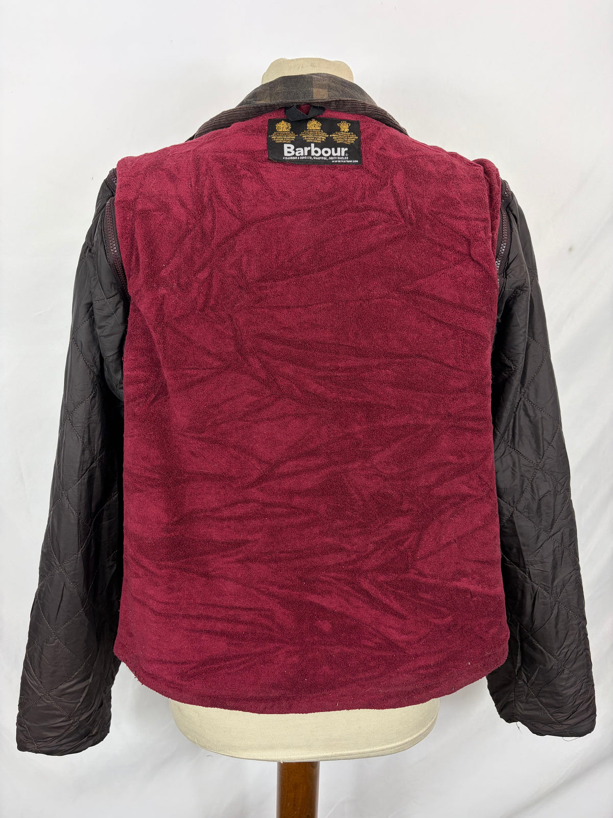Giacca Barbour donna corta in tartan Zip Off Sleeve UK14 Medium Short lady jacket tartan Size 14 - Shop In London