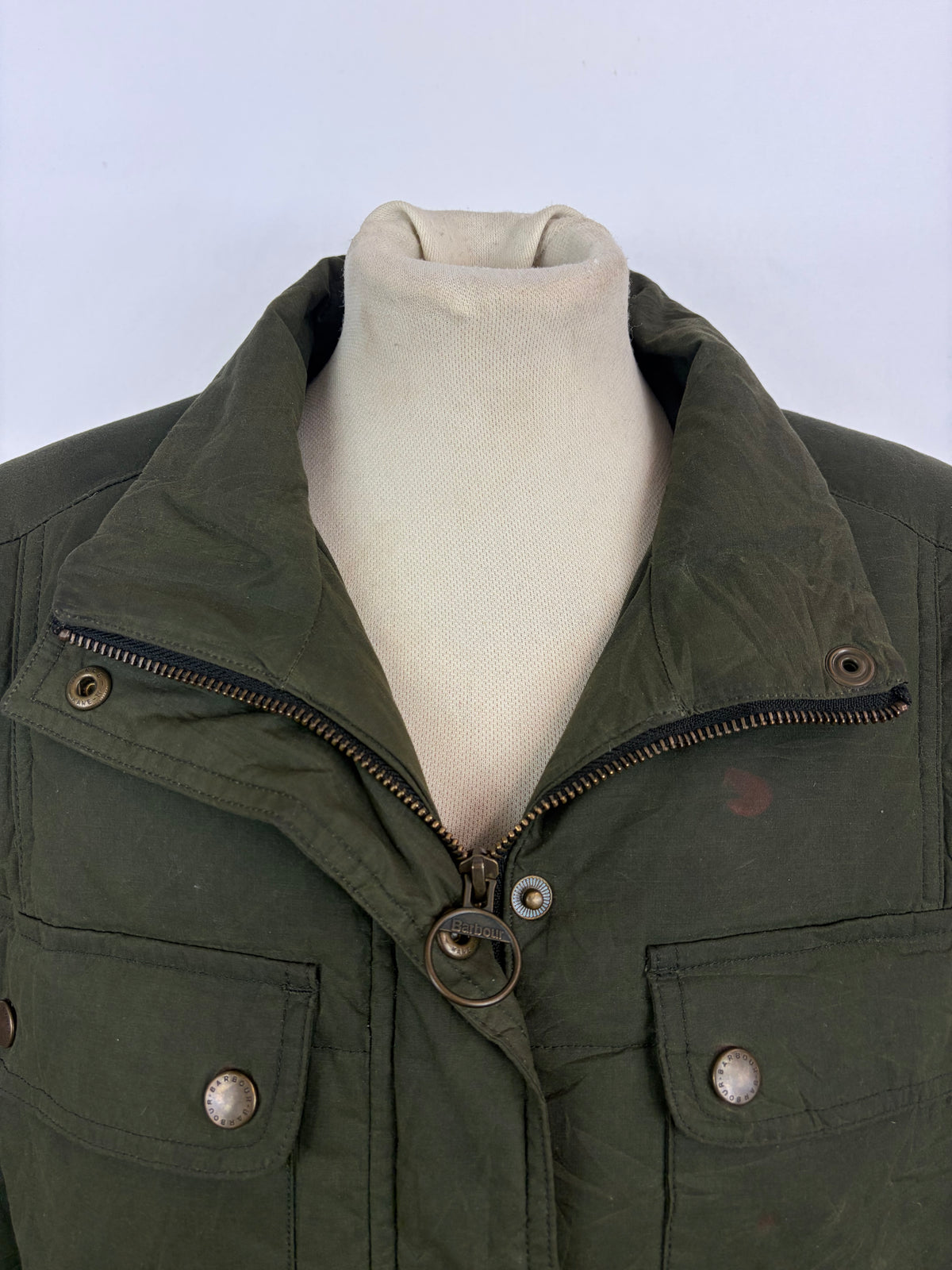 Piumino Donna Barbour verde Imbottito Tg.44/46 UK16 Green Down Lady Winter coat Size Large