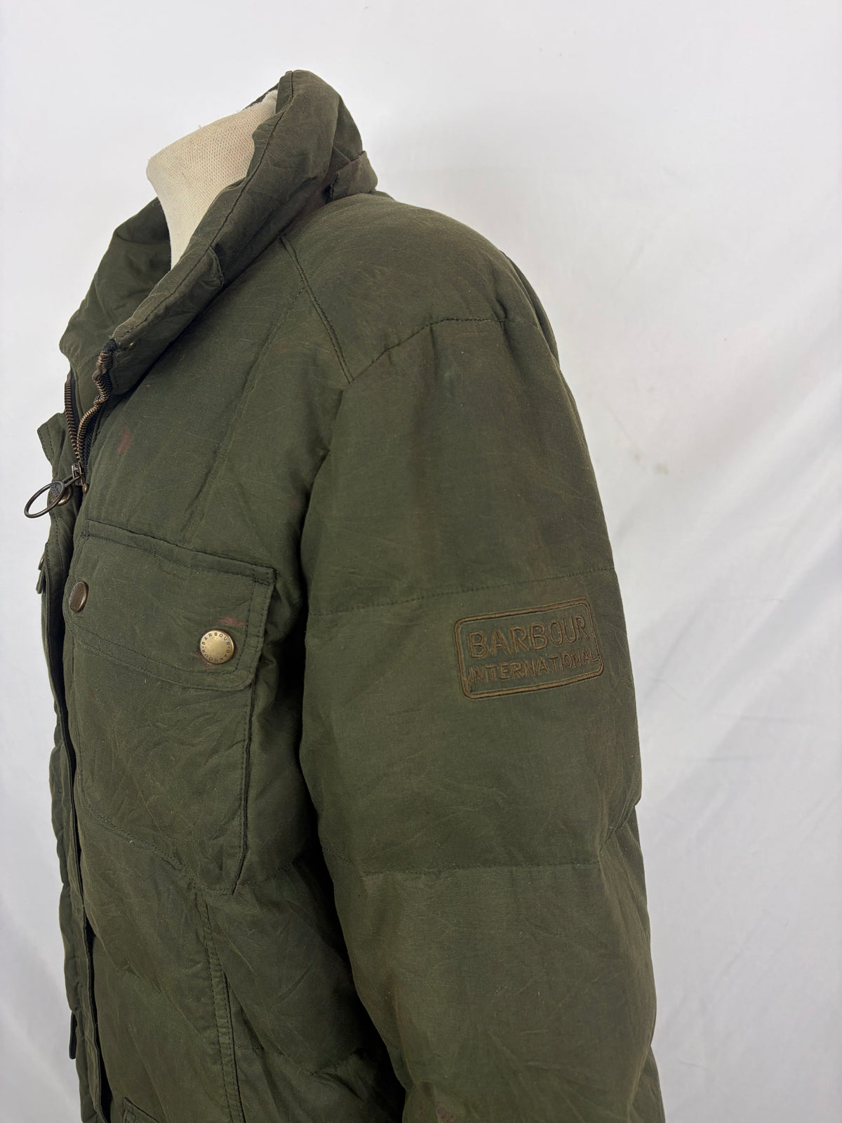 Piumino Donna Barbour verde Imbottito Tg.44/46 UK16 Green Down Lady Winter coat Size Large