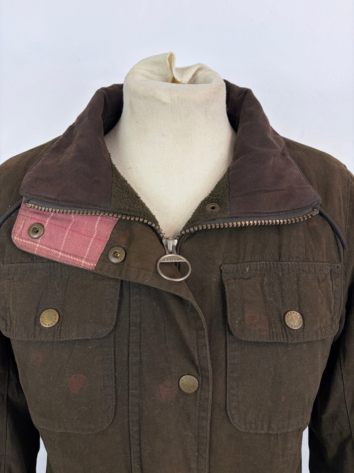 Barbour Giacca da donna oliva Xsmall Tg.38 Equine Lady Olive cotton jacket size uk8