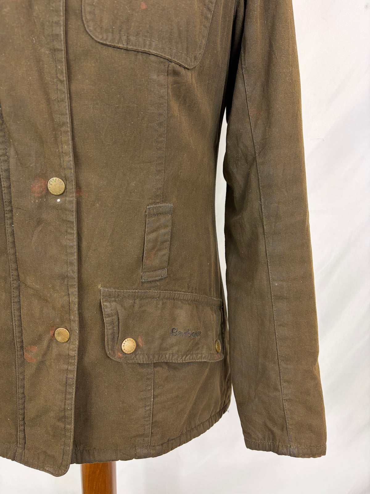 Barbour Giacca da donna oliva Xsmall Tg.38 Equine Lady Olive cotton jacket size uk8