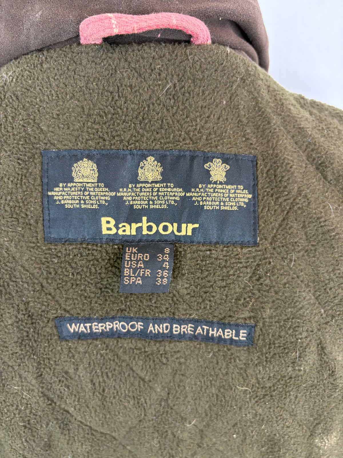 Barbour Giacca da donna oliva Xsmall Tg.38 Equine Lady Olive cotton jacket size uk8