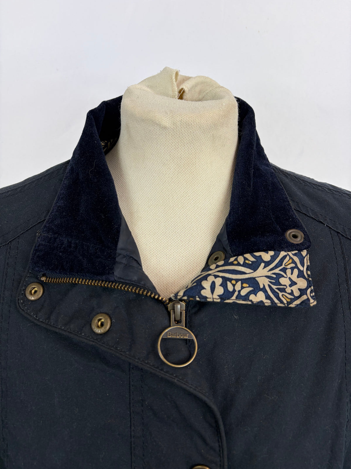Barbour Giacca corta blu donna Medium Tg. 44/46 Morris Navy Wax Utility Jacket Size UK16