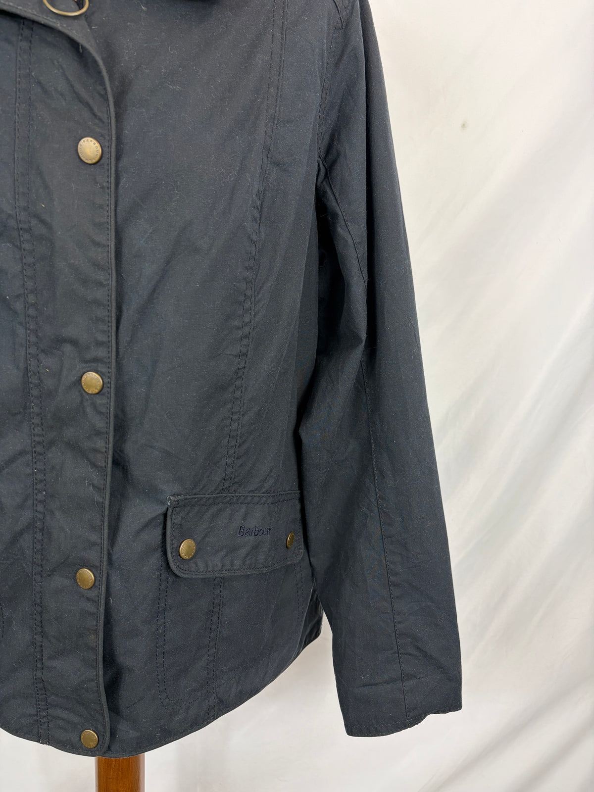 Barbour Giacca corta blu donna Medium Tg. 44/46 Morris Navy Wax Utility Jacket Size UK16