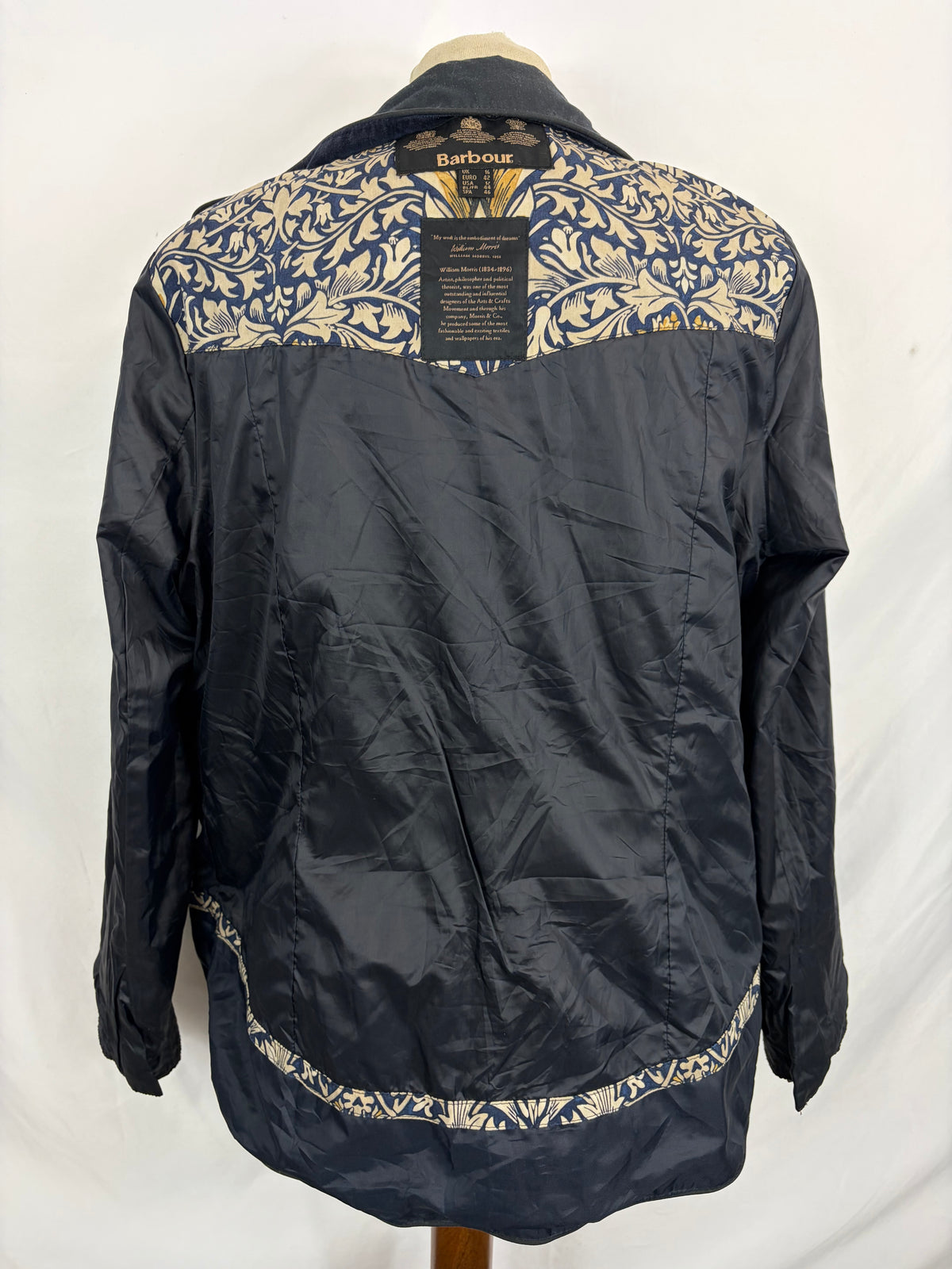Barbour Giacca corta blu donna Medium Tg. 44/46 Morris Navy Wax Utility Jacket Size UK16