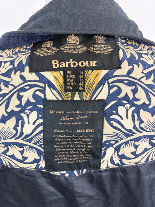 Barbour Giacca corta blu donna Medium Tg. 44/46 Morris Navy Wax Utility Jacket Size UK16