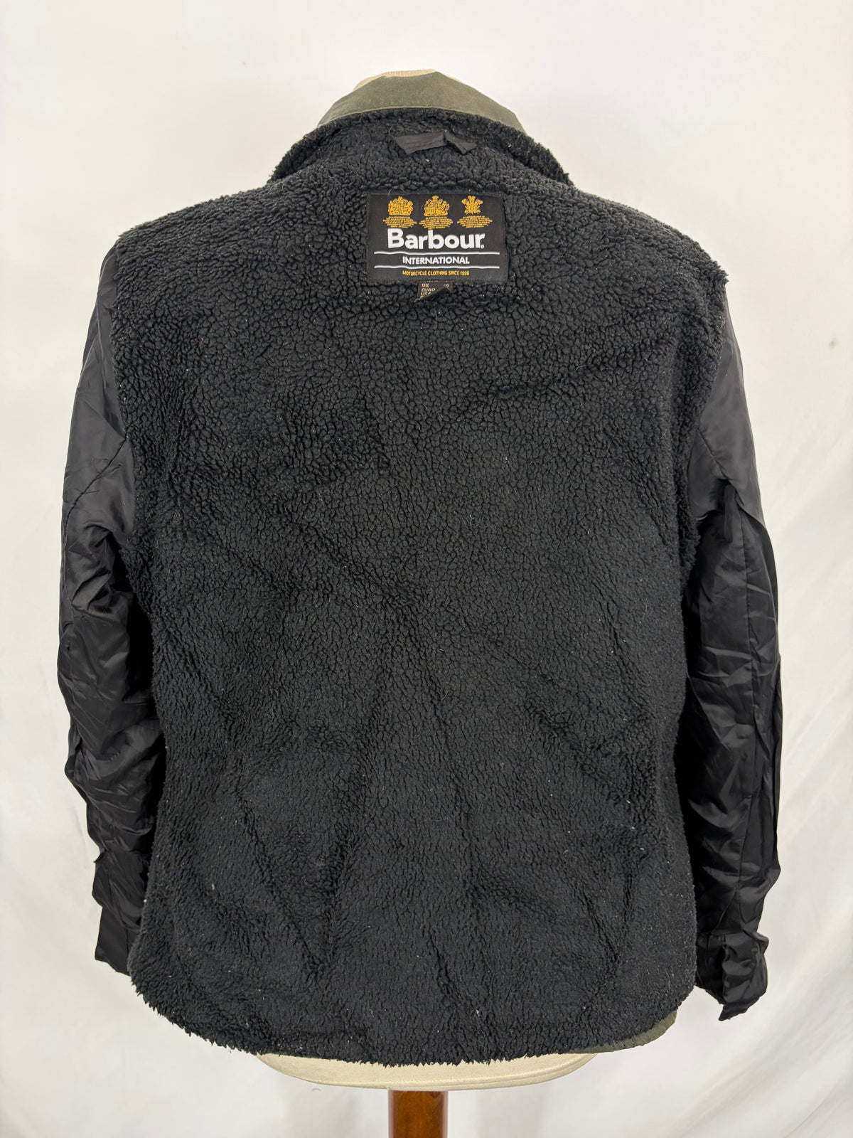 Giacca Barbour International da donna corta verde UK10 Small -Lady Green wax Wheelstand Jacket Uk10