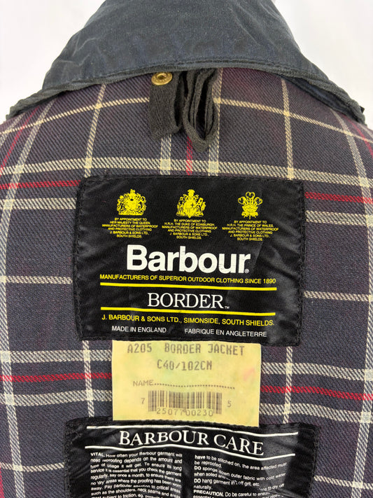 Barbour unisex Border Blu cotone Cerato C40/102cm Vintage Navy Border Coat Size Medium - Shop In London