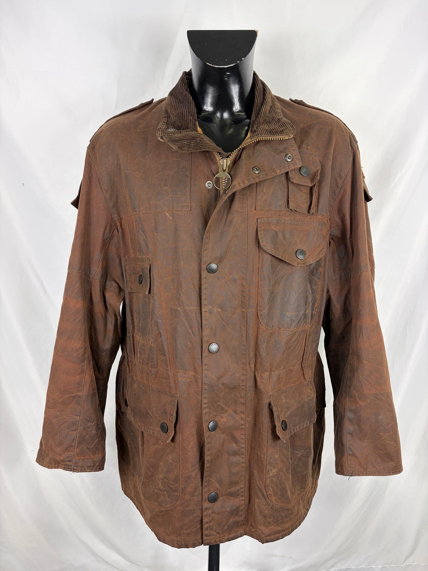 RARA Barbour Giacca Cowan Commando marrone c46/117 cm Brown wax Man Jacket size XLarge