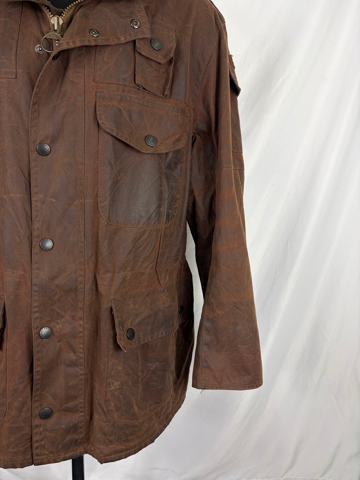 RARA Barbour Giacca Cowan Commando marrone c46/117 cm Brown wax Man Jacket size XLarge