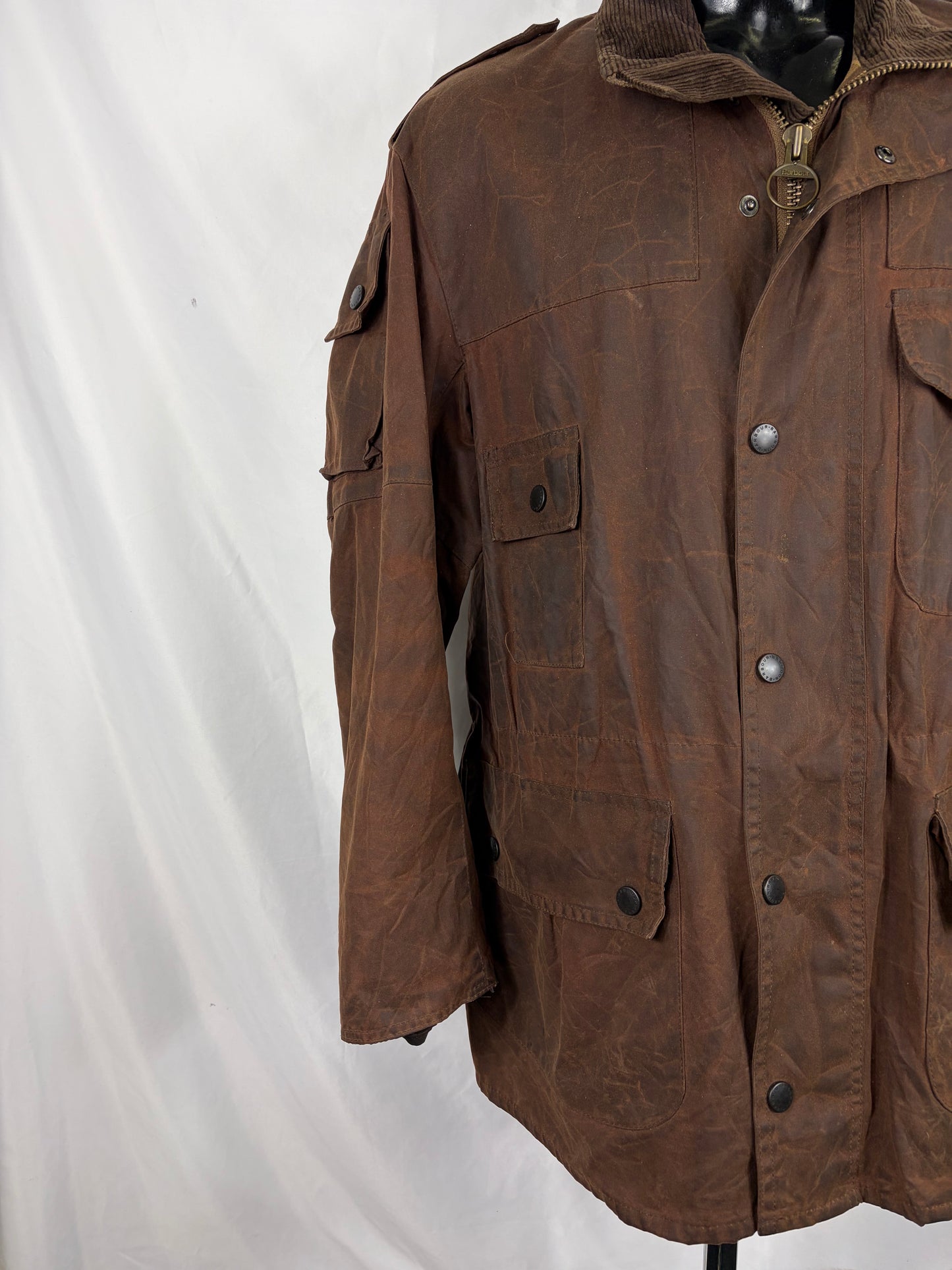 RARA Barbour Giacca Cowan Commando marrone c46/117 cm Brown wax Man Jacket size XLarge