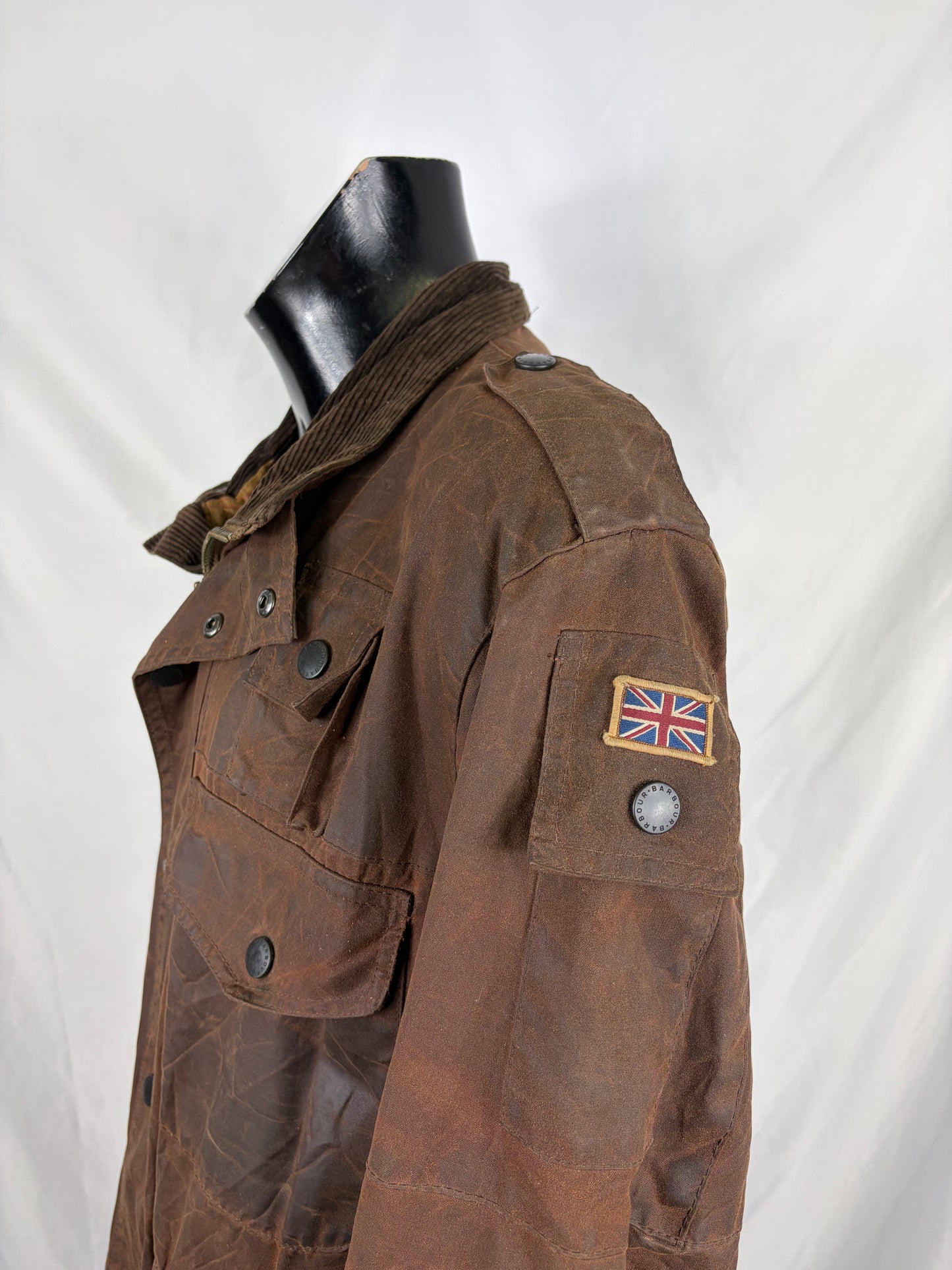 RARA Barbour Giacca Cowan Commando marrone c46/117 cm Brown wax Man Jacket size XLarge