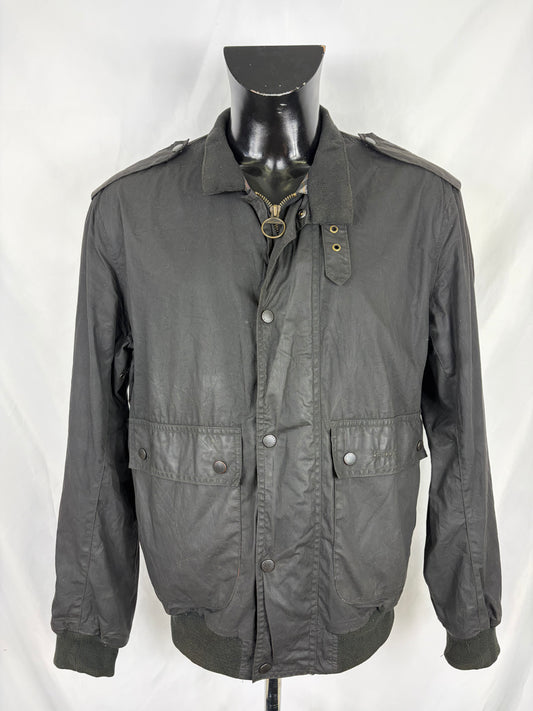 Barbour Giacca uomo Wax Flyer Jacket Medium Nero Man Beige Wax Flyer Jacket Size M - Shop In London
