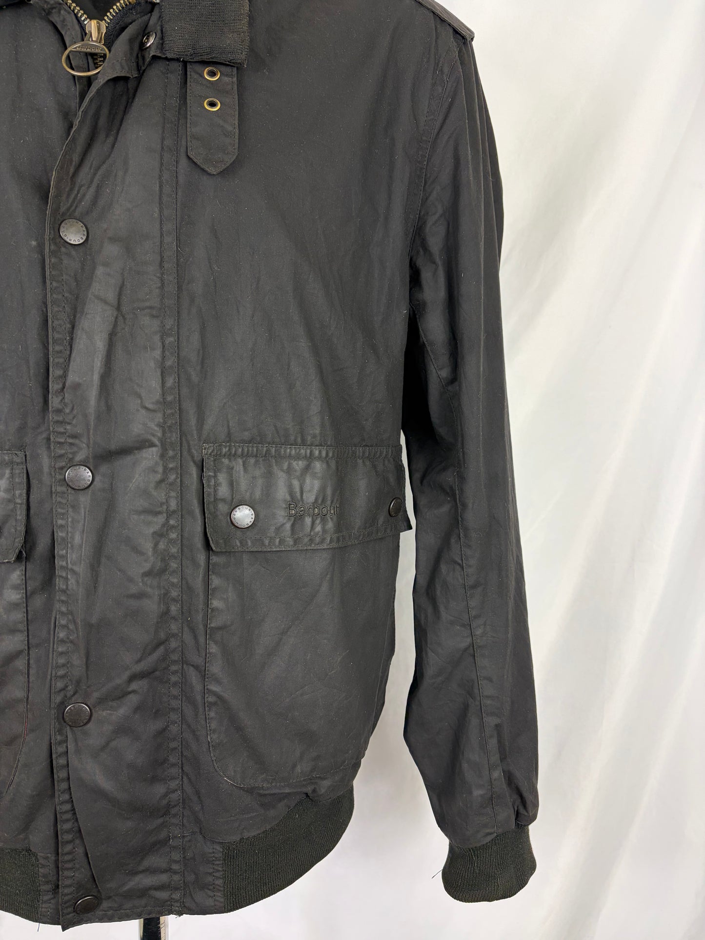 Barbour Giacca uomo Wax Flyer Jacket Medium Nero Man Beige Wax Flyer Jacket Size M