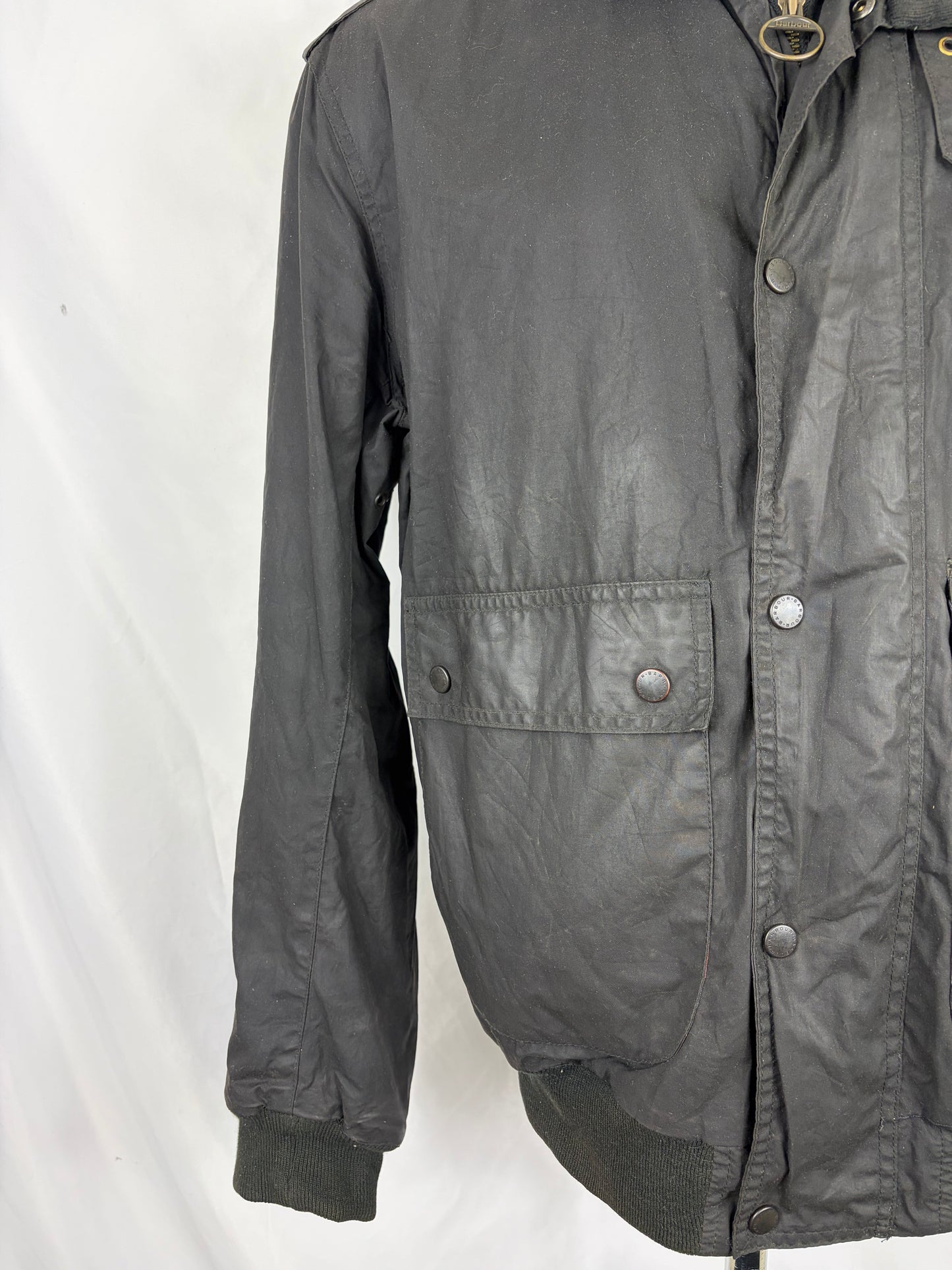 Barbour Giacca uomo Wax Flyer Jacket Medium Nero Man Beige Wax Flyer Jacket Size M